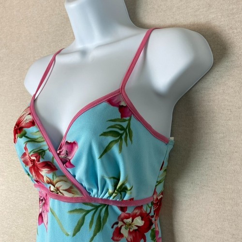 Vtg Trixxi Womens Y2K Babydoll Floral Midi Dress Small Pin-up Retro Sharkbite - Picture 3 of 11