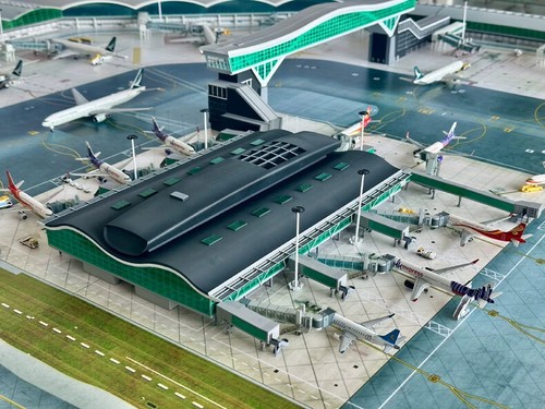 3D gedruckter 1/400 Hong Kong International Airport unbemalter Modellbausatz - Bild 2 von 18