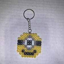 Handcrafted Perler Bead Art Keychain Minions