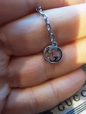 One  Gucci 1 pieces  Pendant  metal zipper pull   /  small gg silver double side