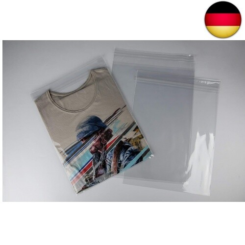 Palucart 100 selbstklebende transparente Polybeutel für Verpackun von Kleidung - Bild 2 von 3