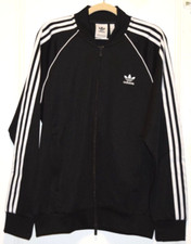 Men's-Adidas-SST TT-TRACK TOP-Tracksuit-Jacket-Pants-BLACK-Polyester-LARGE-L-NWT