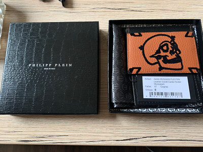 PHILIPP PLEIN Full Set Geldbörse Credit Cards Holder Skull Wallet Leder NEU 420 