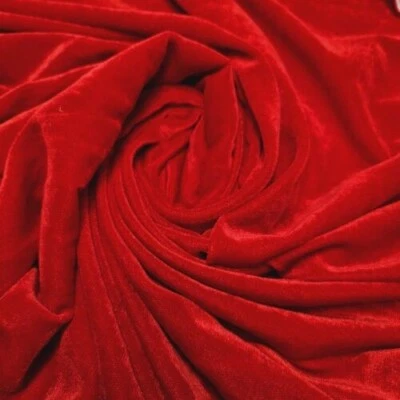 HOMECART RED 3 Crown Triple Micro Velvet Fabric Non Stretch Craft Quilting Material 44"