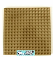 Lego Baseplate 16x16 stud (5"x5") Dark Tan Thick Plate 91405 Desert Castle Floor