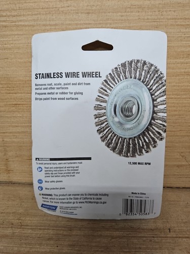 🔥 Norton 50583-038 Stainless 4” Wire Wheel Brush METAL NEW {C4} - Picture 2 of 2