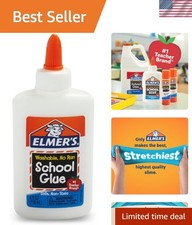 Elmer's Washable Liquid School Glue - Safe Nontoxic 4oz for Arts Crafts