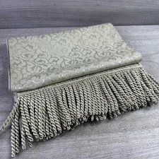 Unbranded Table Runner Light Green Easter Decor Twisted Cord Fringed 13” X 70”