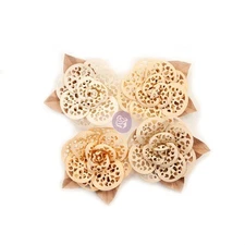 Prima Marketing Pretty Pale Paper Flowers 4-Pack, Organic Elegance Die-Cut