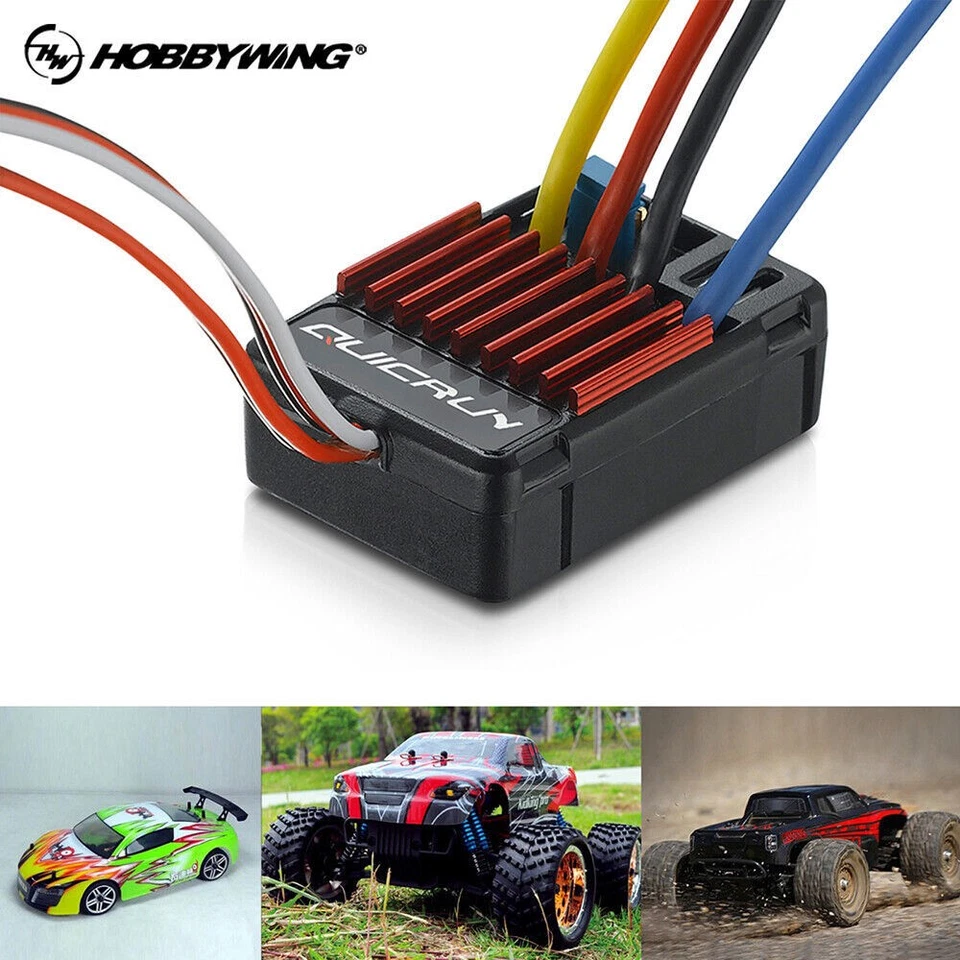 Hobbywing QuicRun 1625 25A Waterproof Brushed ESC 6V/1A BEC for 1/18 1/16 Car - Image 3 of 4