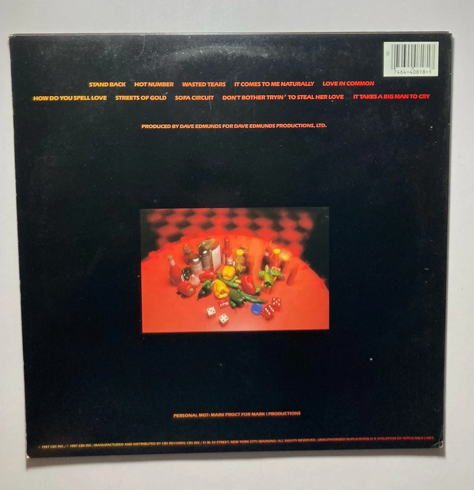 THE FABULOUS THUNDERBIRDS “Hot Number” 1987 Vinyl LP CBS Associated FZ 40818 - Image 2 of 4