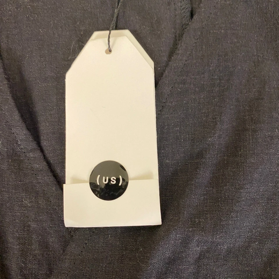 Vestido Universal Estándar Envolvente Talla Pequeña Negro Mezcla de Lino Manga Larga Nuevo Con Etiquetas Foto 4 de 4