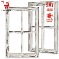 Wand Deko Vintage Holzfensterrahmen 2 StüCk 40X28Cm Weiß FüR Zuhause