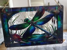 Image of Stunning Dragonfly 12x8" Suncatcher Beautiful Colours Free Royal M delivery