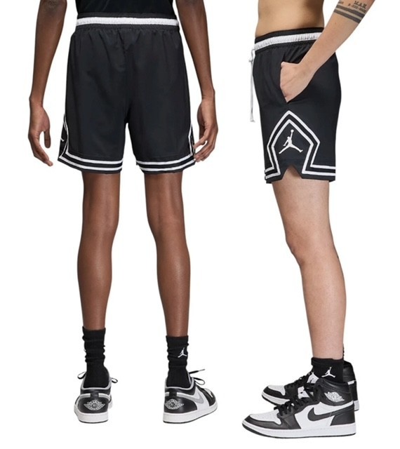 Nike Men Jordan Dri-FIT Woven Diamond Shorts Black White FQ2989