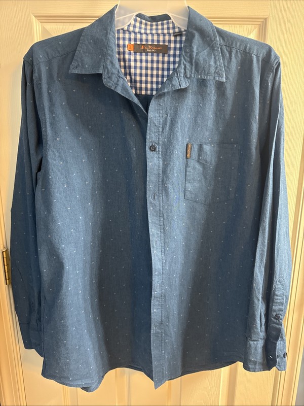 Ben Sherman men’s 2XL button up long sleeve stretch shirt button-down collar XXL