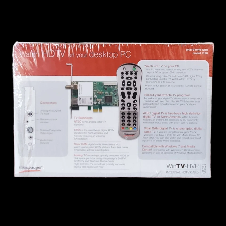 Hauppauge WinTV-HVR-1250 Model 1201 HD Digital TV Card For Computer New - Image 2 of 4