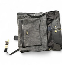 Saks Fifth Avenue Gray Tweed Hanging Garment Bag Suit Carrier with Hanger