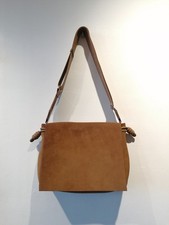 LOEWE Brown Suede Flamenco Cross Body Satchel Shoulder Bag Excellent Condition