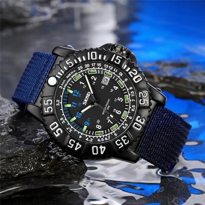 Herrenuhren Marke Nylonband Herren Quarz Armbanduhr Jungen Leuchtende Uhr Skmei