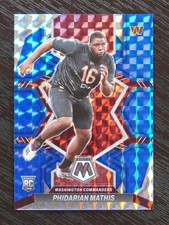 Phidarian Mathis 2022 Panini Mosaic Blue Mosaic SP /99 #389 Rookie RC Commanders