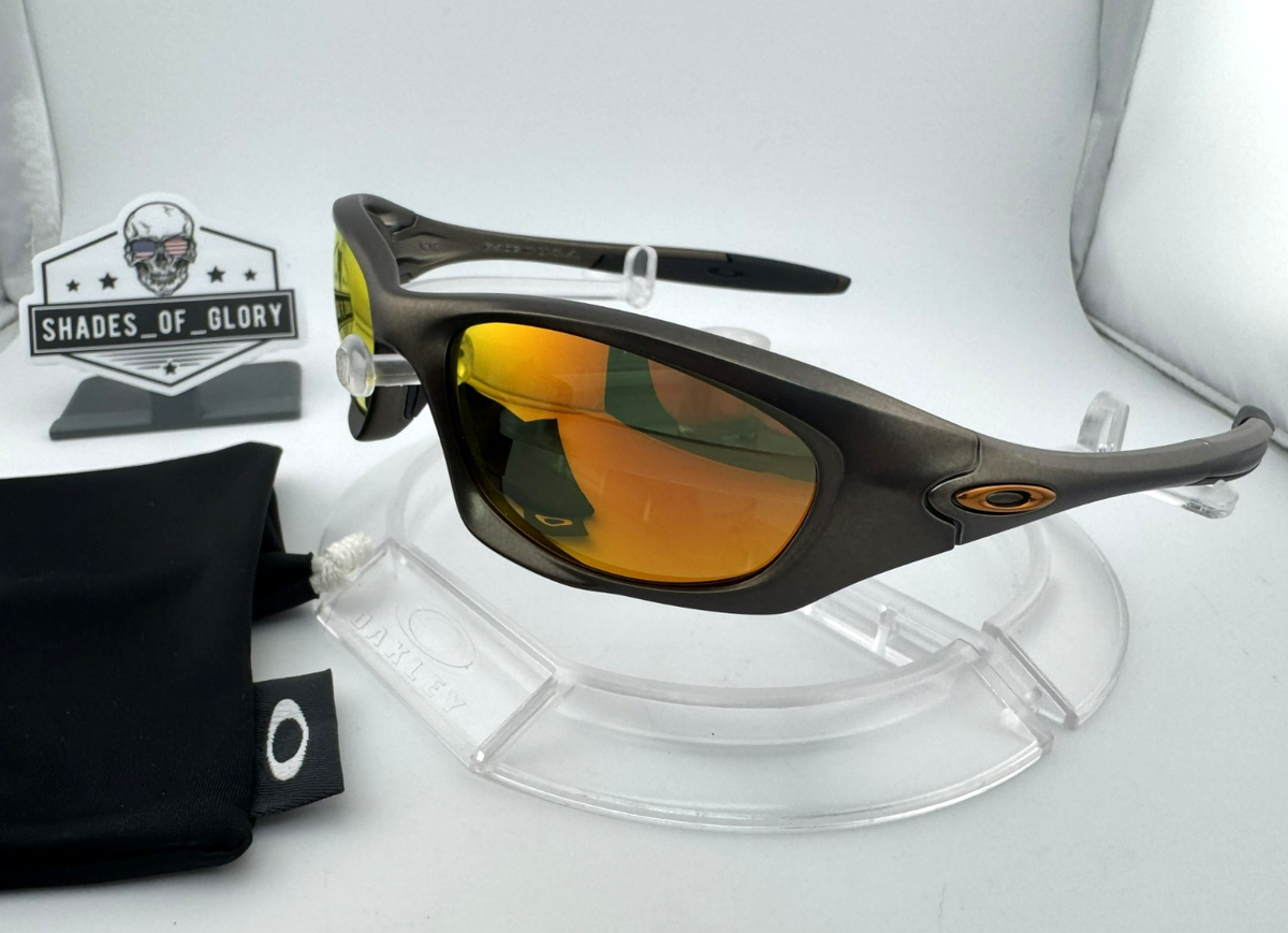 OAKLEY XX TWENTY FMJ GUNMETAL W/ AFTERMARKET FIRE POLARIZED OO9157