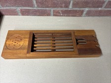 Bandeja de baño vintage de madera de teca MCM