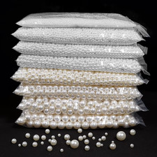 White ABS Imitation Pearls No Hole 10-1000pcs Multi Size DIY Jewelry