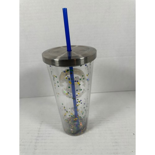 Harry Potter Hogwarts Glitzer Konfetti Becher Tasse mit Strohhalm Deckel Trinkgeschirr - Bild 4 von 6