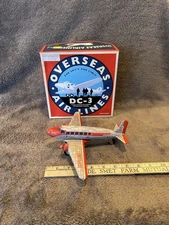 Schylling Overseas Airlines DC-3 Friction Powered Tin Airplane