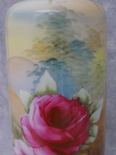 Antique Nippon Mei Vase Gold Gilt Roses Hand Painted - Picture 12 of 13