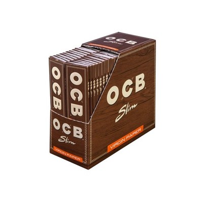 OCB Virgin 50 x 32 Slim Blättchen | 1 Box Unbleached Long Papers | King Size