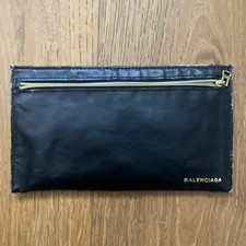 Balenciaga Black Leather Sunglasses Case / Coin Purse