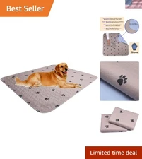 Durable Washable Dog Pee Pads with Grooming Gloves - Large 36x41 Inch Size