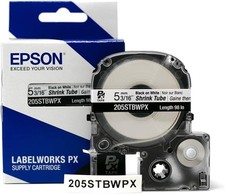 Epson LABELWORKS 205STBWPX Black on White Shr...
