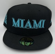 Men's New Era Black Miami Marlins 2025 City Connect 59FIFTY Fitted Hat Size 8