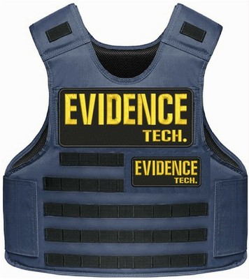 Evidence Tech. 2 Emb Patches 10x4 And 5x2'' Velcr0 On Back Gold On Black