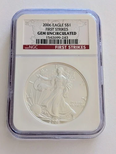 2006 American Silver Eagle $1 First Strikes NGC Gem Uncirculated