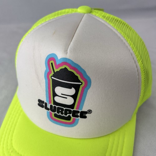 Limited Edition Florescent Green Slurpee 7-Eleven 7-11 Trucker Hat Snapback New - Picture 3 of 8