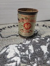 Vintage A&P Tin Can Paper Label Golden Bantam CORN /Empty Atlantic Pacific/0425