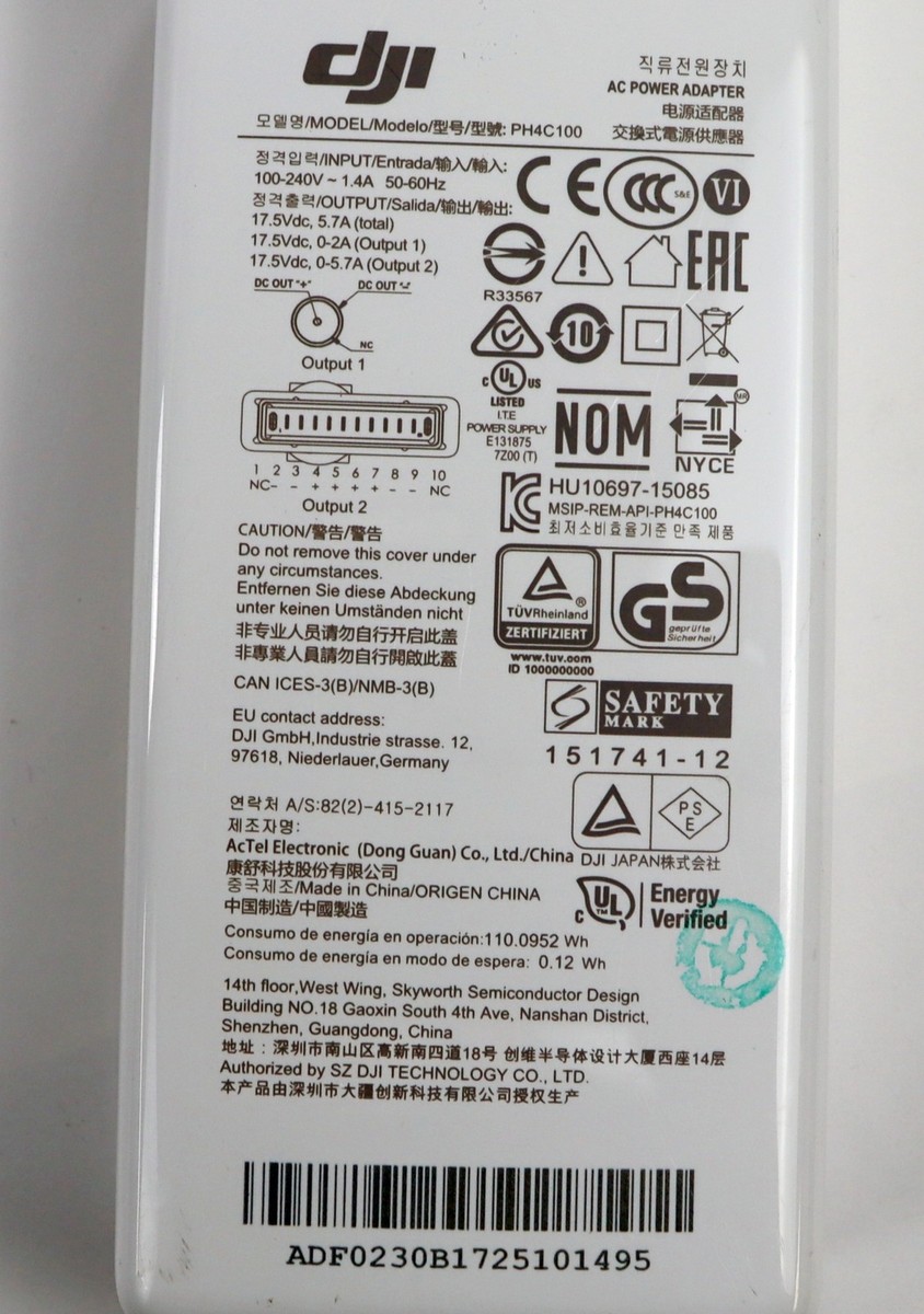OEM DJI Phantom 4 Pro V2.0 V2 Advanced Battery Charger AC