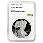 2007-W Proof $1 American Silver Eagle NGC PF70UC Brown Label