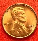 1952-S Lincoln Wheat Cent Penny GEM RED BU From an Original Bank Roll