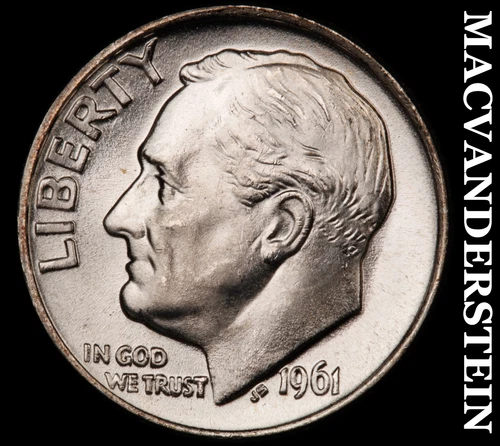 1961 Silver Roosevelt Dime - Choice Gem Brilliant Unc  Lustrous  #i7030