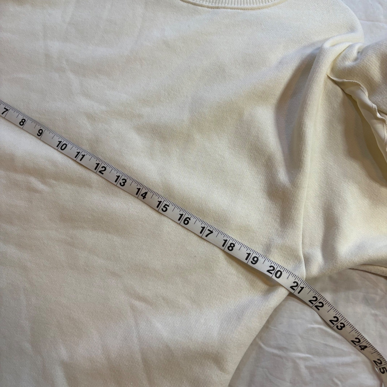 Zara Cream Pleated Ruffled Sleeve Sweatshirt Women's Size L image 6