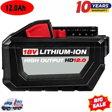 For Milwaukee for M18 12.0AH Battery Lithium Extended Capacity 48-11-1812 1860