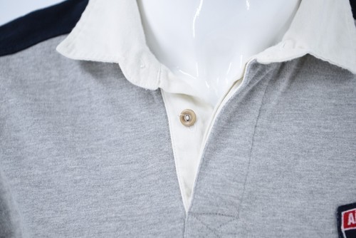 Vintage Aéropostale Lion Shield Patch Stitched #44 L/S.Rugby Polo Shirt Mens M - Picture 16 of 16