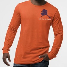 Alaska UnisexTshirtLongSleeve-State Flag With Motto Printed