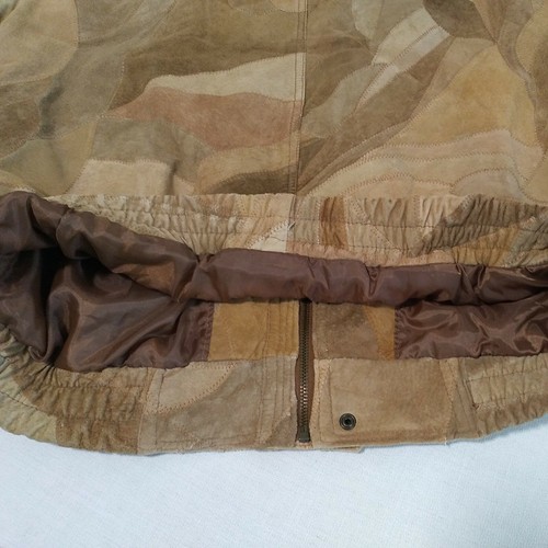 Vintage Patchwork Pigsuede Leather Size Xl Jacket - Picture 10 of 12