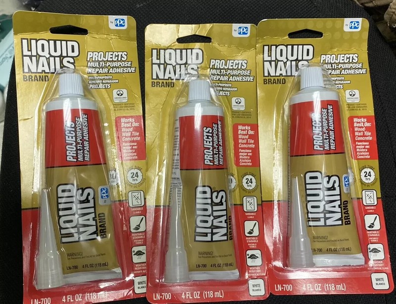 LIQUID NAILS LN-700 Multi-Purpose Repair Adhesive 4 Oz Each X3👀